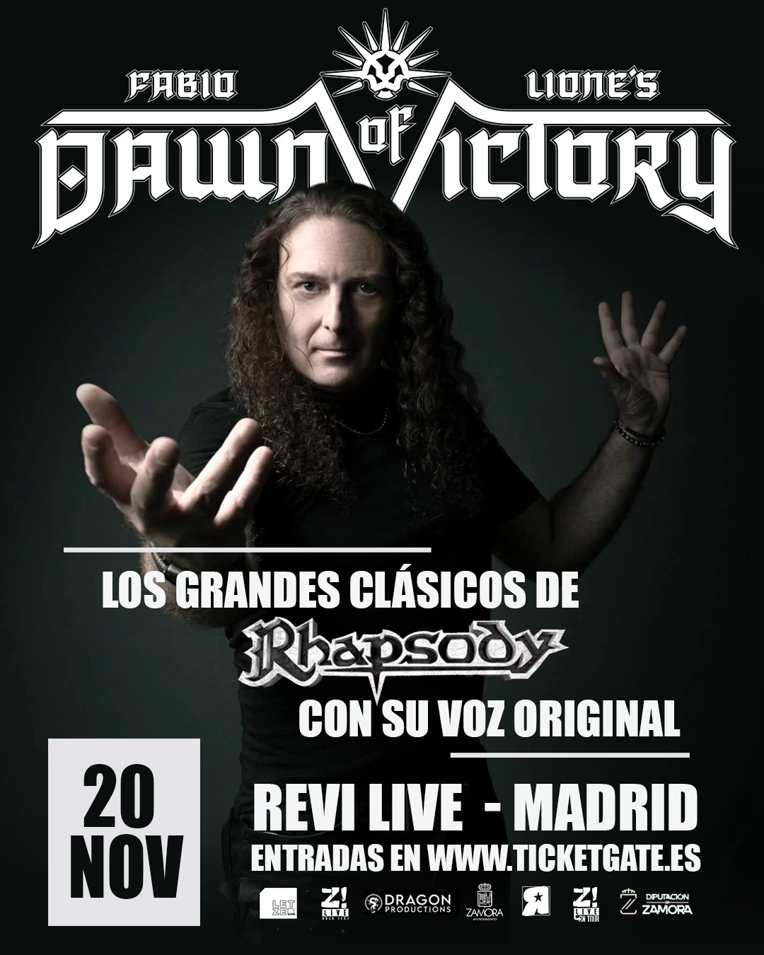 Fabio Lione’s Dawn of Victory actuará en Madrid el 20 de noviembre